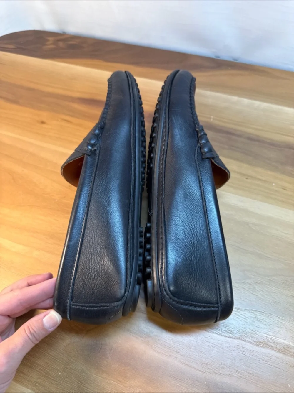 Allen Edmonds Siesta Key Men Sz 10 D Shoe Driving Penny Loafer Black Leather - Picture 6 of 13